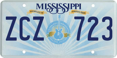 MS license plate ZCZ723