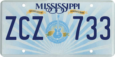 MS license plate ZCZ733