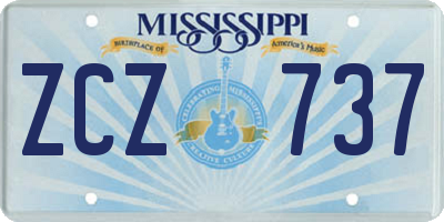 MS license plate ZCZ737