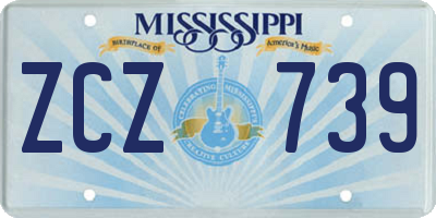 MS license plate ZCZ739