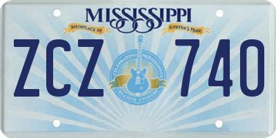 MS license plate ZCZ740