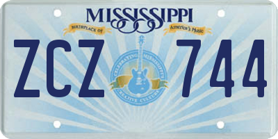 MS license plate ZCZ744