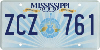 MS license plate ZCZ761