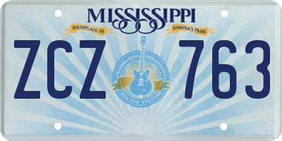 MS license plate ZCZ763