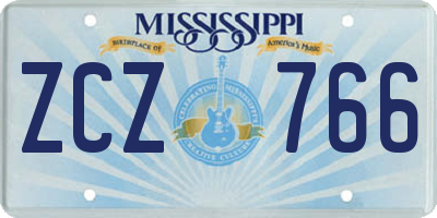 MS license plate ZCZ766