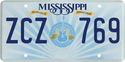 MS license plate ZCZ769