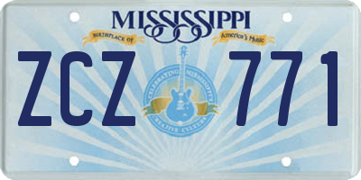 MS license plate ZCZ771