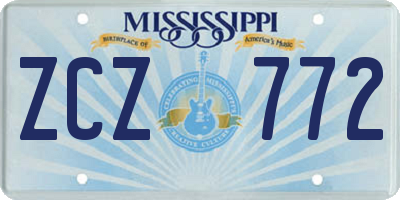 MS license plate ZCZ772