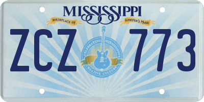 MS license plate ZCZ773
