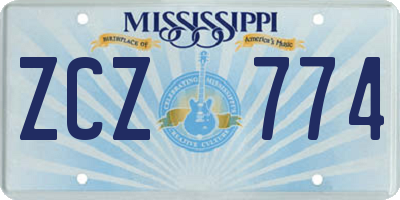 MS license plate ZCZ774