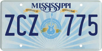 MS license plate ZCZ775