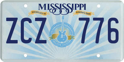 MS license plate ZCZ776