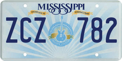 MS license plate ZCZ782