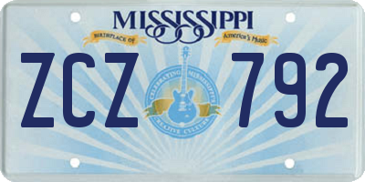 MS license plate ZCZ792