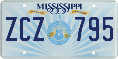 MS license plate ZCZ795