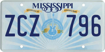 MS license plate ZCZ796