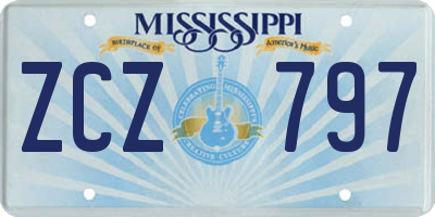 MS license plate ZCZ797