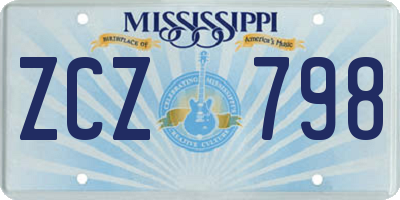 MS license plate ZCZ798