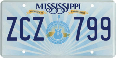 MS license plate ZCZ799