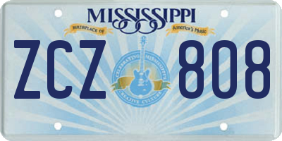 MS license plate ZCZ808