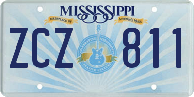 MS license plate ZCZ811
