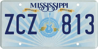 MS license plate ZCZ813
