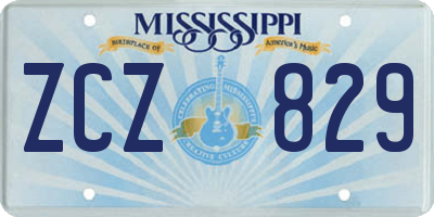 MS license plate ZCZ829
