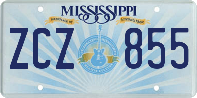MS license plate ZCZ855
