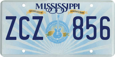 MS license plate ZCZ856