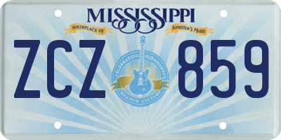 MS license plate ZCZ859