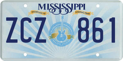MS license plate ZCZ861