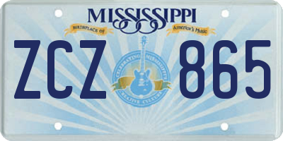 MS license plate ZCZ865