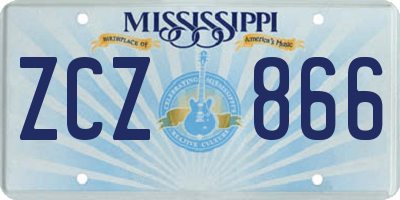 MS license plate ZCZ866