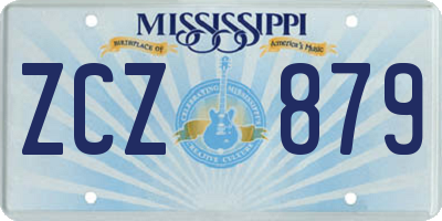MS license plate ZCZ879