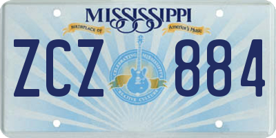 MS license plate ZCZ884