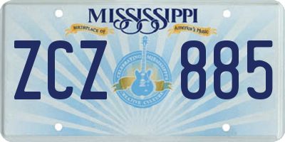 MS license plate ZCZ885