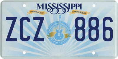 MS license plate ZCZ886