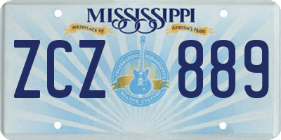 MS license plate ZCZ889