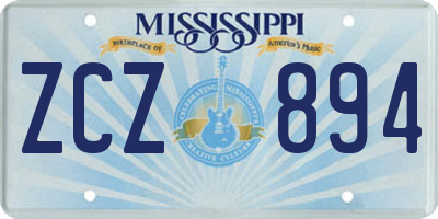 MS license plate ZCZ894