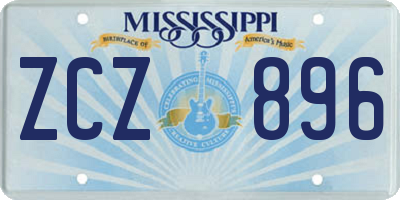 MS license plate ZCZ896