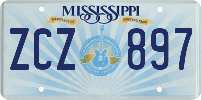 MS license plate ZCZ897