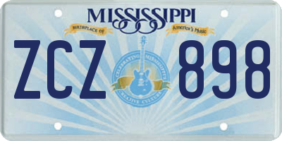 MS license plate ZCZ898