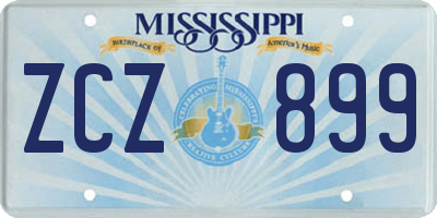 MS license plate ZCZ899