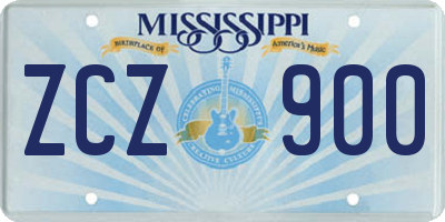 MS license plate ZCZ900
