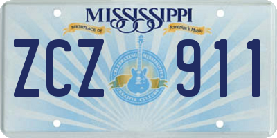 MS license plate ZCZ911