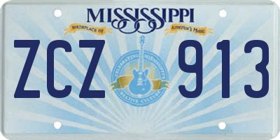 MS license plate ZCZ913