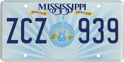 MS license plate ZCZ939