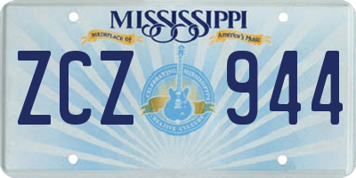 MS license plate ZCZ944