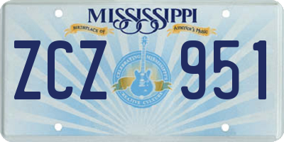 MS license plate ZCZ951