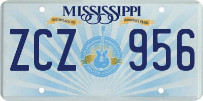 MS license plate ZCZ956